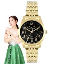 Relógio de Pulso Technos Elegance Boutique Feminino Analógico Aço Inóx Redondo Pequeno Prova Dágua 50 Metros Casual Dourado 2035MJDS/4P