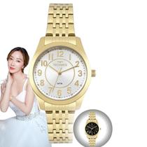Relógio de Pulso Technos Elegance Boutique Feminino Analógico Casual Prova D Água Aço Inóx Dourado 2035MJDS
