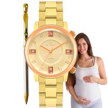 Relógio de Pulso Technos Feminino Analógico Rocks a Prova Dágua 50 Metros CAsual Dourado 2039CT/1D + Caneta Esferográfica Relógio de Pulso Technos Feminino Analógico Rocks a Prova Dágua 50 Metros CAsual Dourado 2039CT/1D + Caneta Esferográfica