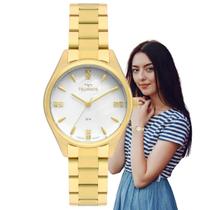 Relógio de Pulso Technos Feminino Prova D Água 5 ATM Redondo Aço Inóx Casual Dourado 2036MKQ/4B