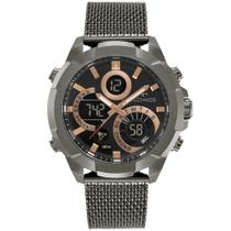 Relógio de Pulso Technos Grande Masculino Pulseira Mash Analógico Digital Calendário Grafite W23721AAB/1P