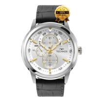 Relógio de Pulso Technos Masculino Analógico Grandtech ta Pulseira de Couro Legitimo Preto 6P57AF/0X Relógio de Pulso Technos Masculino Analógico Grandtech ta Pulseira de Couro Legitimo Preto 6P57AF/0X