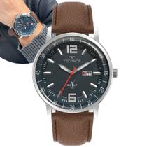 Relógio De Pulso Technos Masculino Golf Prata 2115TVP/0A Couro