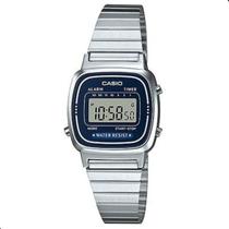 Relógio de Pulso Vintage Digital Casio Prateado LA670WA-2DF