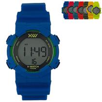 Relógio de Pulso X-Watch Esportivo Infantil Digital Prova D Água Pulseira Silicone Azul Rosa Verde Amarelo Vermelho