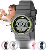 Relógio de Pulso X-Watch Esportivo Infantil Moda Adolescente Jovem Digital Prova D Água Pulseira Silicone Rosa Cinza Branco Azul Preto XKPPD