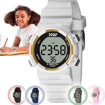 Relógio de Pulso X-Watch Esportivo Moda Infantil Criança Digital Prova D Água Pulseira Silicone Preto Rosa Cinza Branco Azul XKPPD