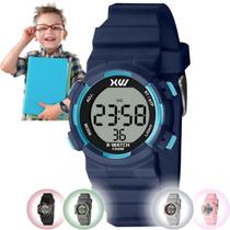 Relógio de Pulso X-Watch Esportivo Moda Infantil Criança Digital Prova D Água Pulseira Silicone Preto Rosa Cinza Branco Azul XKPPD