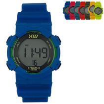 Relógio de Pulso X-Watch Esportivo Pulseira Silicone Azul XKPPD
