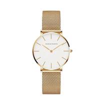 Relógio De Quartzo À Prova D'água Em Ouro Rosa Para Mulheres 36 Mm Hannah Martin Moda Minimalista