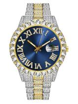 Relógio de quartzo aço diamante Masculino - Não - Azul