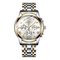 Relógio de quartzo de calendário impermeável em aço de tungstênio para homens