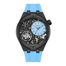 Relógio de Quartzo de Silicone Vazado da Moda, Elegante megir - Azul Relógio de Quartzo de Silicone Vazado da Moda, Elegante megir - Azul