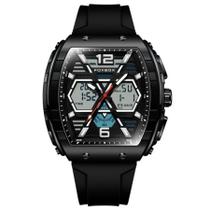 Relógio de Quartzo Esportivo Masculino Dual Display Led Digital A Prova D'água