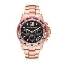 Relógio de quartzo Everest feminino Michael Kors com S inoxidável