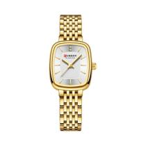 Relógio De Quartzo Feminino À Prova d'Água Com Pulseira De Aço Inoxidável Dourado CURREN 9093,