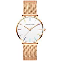 Relógio de Quartzo Feminino Analogico Design Casual em Aço inoxidável Relógio de Quartzo Feminino Analogico Design Casual em Aço inoxidável