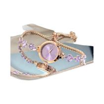 Relógio De Quartzo Feminino Com Trevo De Três Folhas Cravejado De Diamantes, Ajustável, Elegância Relógio De Quartzo Feminino Com Trevo De Três Folhas Cravejado De Diamantes, Ajustável, Elegância