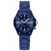 Relógio de quartzo feminino design casual pulseira de silicone 5atm à prova dagua