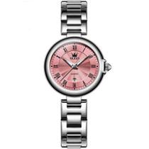 Relógio de Quartzo Feminino Design Fino Elegante Luminoso em Aço Inoxidavel