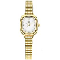 Relógio de quartzo feminino design quadrado moda classica em aço inoxidavel