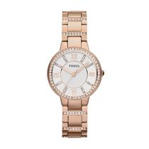 Relógio de quartzo feminino Fossil Virginia 30 mm em ouro rosa