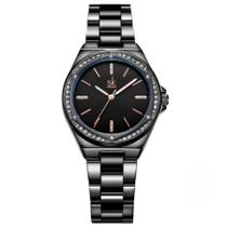 Relógio de Quartzo Feminino Minimalista com Strass Movimento de Quartzo Relógio de Quartzo Feminino Minimalista com Strass Movimento de Quartzo
