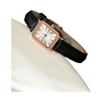 Relógio De Quartzo Feminino Pequeno Com Pulseira De Couro Elegante, Mostrador Quadrado Simples E Relógio De Quartzo Feminino Pequeno Com Pulseira De Couro Elegante, Mostrador Quadrado Simples E