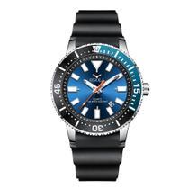 Relógio de Quartzo Impermeável de Borracha Masculino - Prata azul - ElaShopp