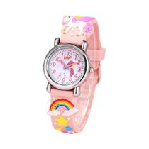 Relógio de quartzo infantil, cinta plástica, pônei arco-íris, pode amar, novo Relógio de quartzo infantil, cinta plástica, pônei arco-íris, pode amar, novo