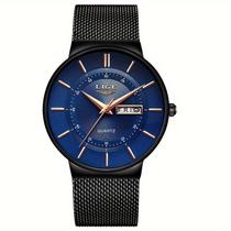 Relógio de Quartzo LIGE com Pulseira de Aço Inoxidável