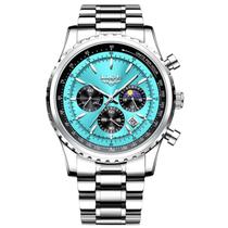 Relógio de Quartzo Luminoso Impermeável Masculino Fases da Lua Esportivo