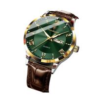 Relógio De Quartzo Masculino À Prova d'Água Com Luz Noturna Em Couro POEDAGAR Luxuoso Simples Para