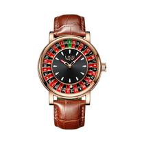 Relógio De Quartzo Masculino À Prova d'Água Com Mostrador Rotativo Luminoso Tema Roleta De Las Vegas - LIGE