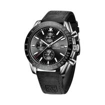 Relógio De Quartzo Masculino Clássico À Prova D'água SAPPHERO Com Pulseira De Couro, Relógio
