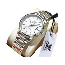 Relógio de quartzo masculino com calendário corrente, pulseira de aço, OPK6010