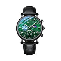 Relógio De Quartzo Masculino De Luxo À Prova d'Água Com Fase Lunar Luminosa E Cronógrafo Calendário