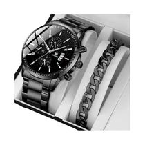 Relógio de Quartzo Masculino de Luxo - Aço Inoxidável, Calendário e Estilo Casual Relógio de Quartzo Masculino de Luxo - Aço Inoxidável, Calendário e Estilo Casual