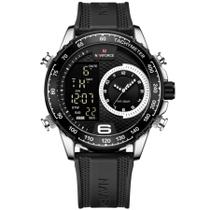 Relógio de Quartzo Masculino Design Esportivo Display Lcd Luminoso Impermeável