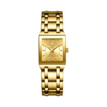 Relógio de Quartzo Masculino Dourado - Pulseira de Aço Luxo - À Prova D'Água