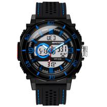 Relógio de Quartzo Masculino Esportivo Duplo Display Impermeavel