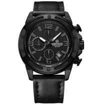 Relógio de quartzo masculino multifuncional com cronógrafo à prova d'água 3atm