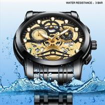 Relógio De Quartzo Masculino Oco Luminoso Com Calendario