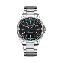 Relógio De Quartzo Masculino Preto Prateado CURREN 8455 Com Pulseira De Aço Inoxidável, Display