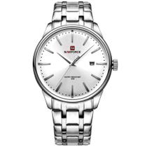 Relógio de Quartzo Masculino Pulseira de Aço inoxidável Resistente à água