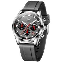 Relógio de Quartzo Masculino Pulseira de Silicone Multifuncional Impermeável Relógio de Quartzo Masculino Pulseira de Silicone Multifuncional Impermeável