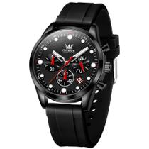 Relógio de Quartzo Masculino Pulseira de Silicone Multifuncional Impermeável Relógio de Quartzo Masculino Pulseira de Silicone Multifuncional Impermeável