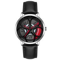 Relógio de quartzo oco 3D Sunda 1070 masculino, estilo: cinto (Sil vermelho