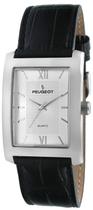 Relógio de quartzo retangular masculino Peugeot, pulseira de couro de 3x4cm