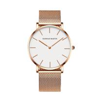 Relógio De Quartzo Ultra Fino Para Homens, Aço Inoxidável, Prata E Preto, Moda Casual Da Hannah